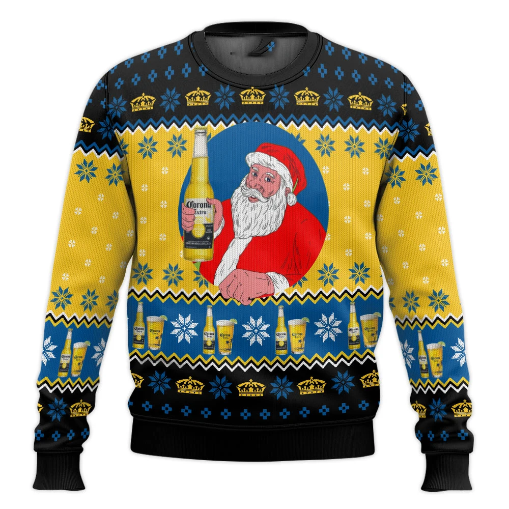 

Corona beer ugly sweater Corona Christmas happy beer drinking Christmas gift men and women plus size fashionable sweater