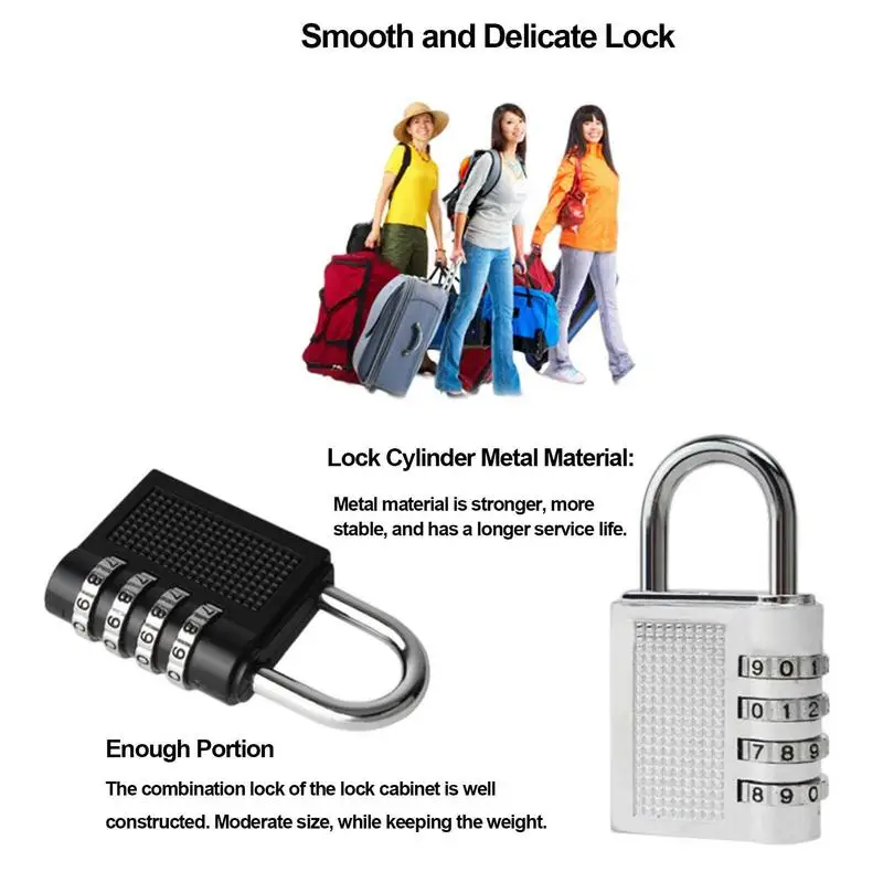 Lucchetto a combinazione Outdoor 4 Digit Long grillo impermeabile Password lucchetto Pad Lock per School Locker Gym Locker Fence Gate