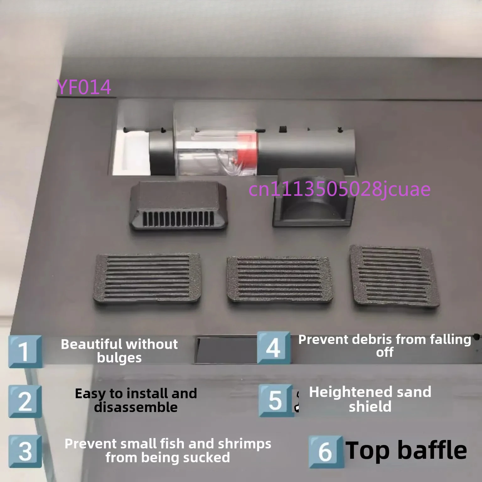 Retrofit Accessories for Xmi Mijia Aquarium | Inlet Baffle, Feeder Closure, Sand Baffle Heightening Kit