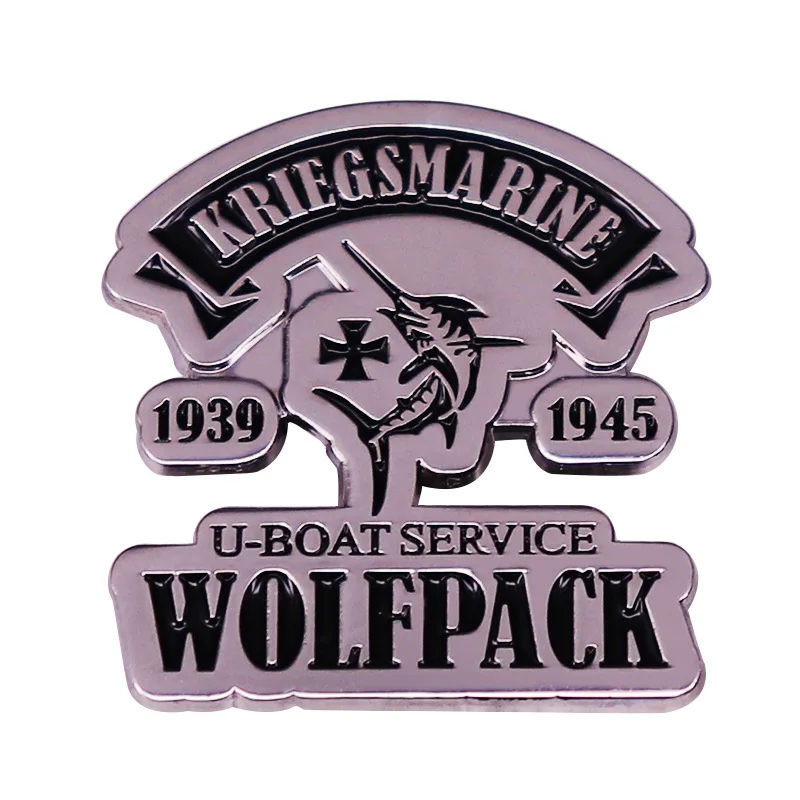 1 pièce Épingle en émail U-Boat Wolfpack de la Seconde Guerre mondiale, motif sous-marin naval, style maritime historique pour usage quotidien et cadeaux pour les passionnés d'histoire