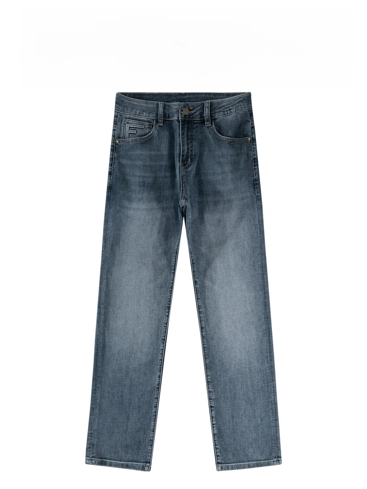 

BAIRBAOLIY Luxury Straight Leg Jeans Men's Casual Waed Denim Pants Faion Urban Sle mid Waist Slim Fit Classic Color