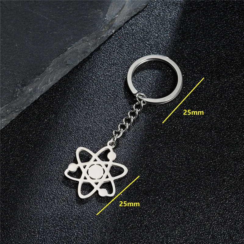 Unique Metal My Shape Chemistry Atom Keychains for Women Men Stainless Steel Car Key Chain Accessories Keyring Gifts Never Fade