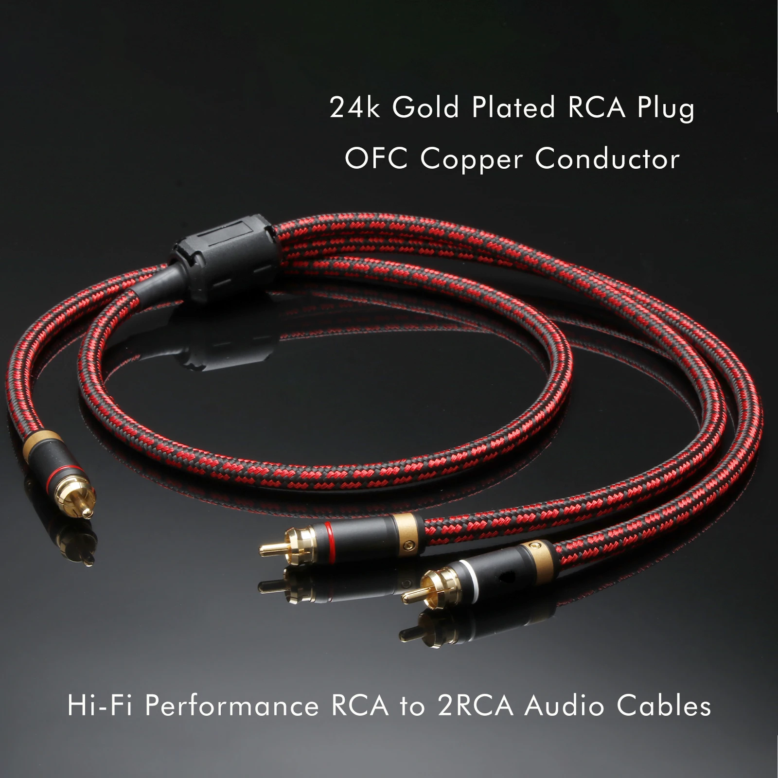 RCA Cable to 2RCA Audio Cable RCA Adapter to 2rca Splitter Cable AUX RCA Y Cord for Smartphone Speakers