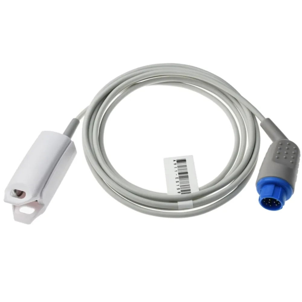 

Детский зажим для пальца, зажим для ушей, силиконовый длинный кабель, датчик кислорода Spo2, многоразовый датчик Spo2 для монитора ChinaB * iolight A6/7000Patient