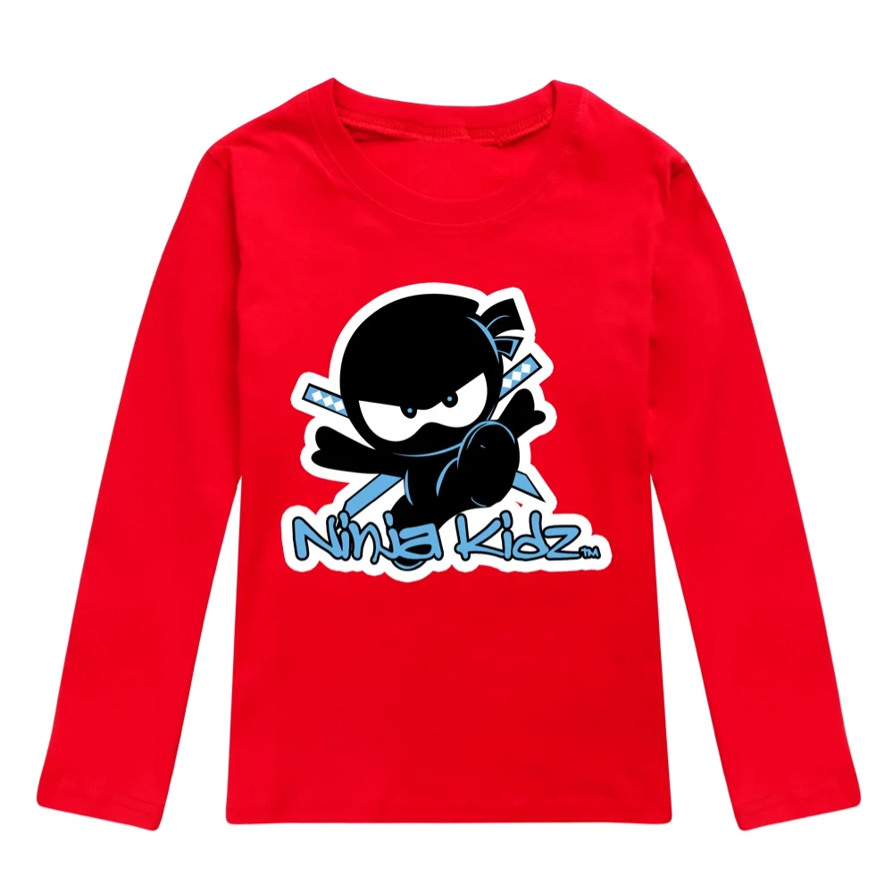 2024 Ninja Boys T-shirts Spring Kids Clothes NINJA KIDZ T Shirts Children Cotton Top Tees For Hiphop Costume Teen Girls Pullover