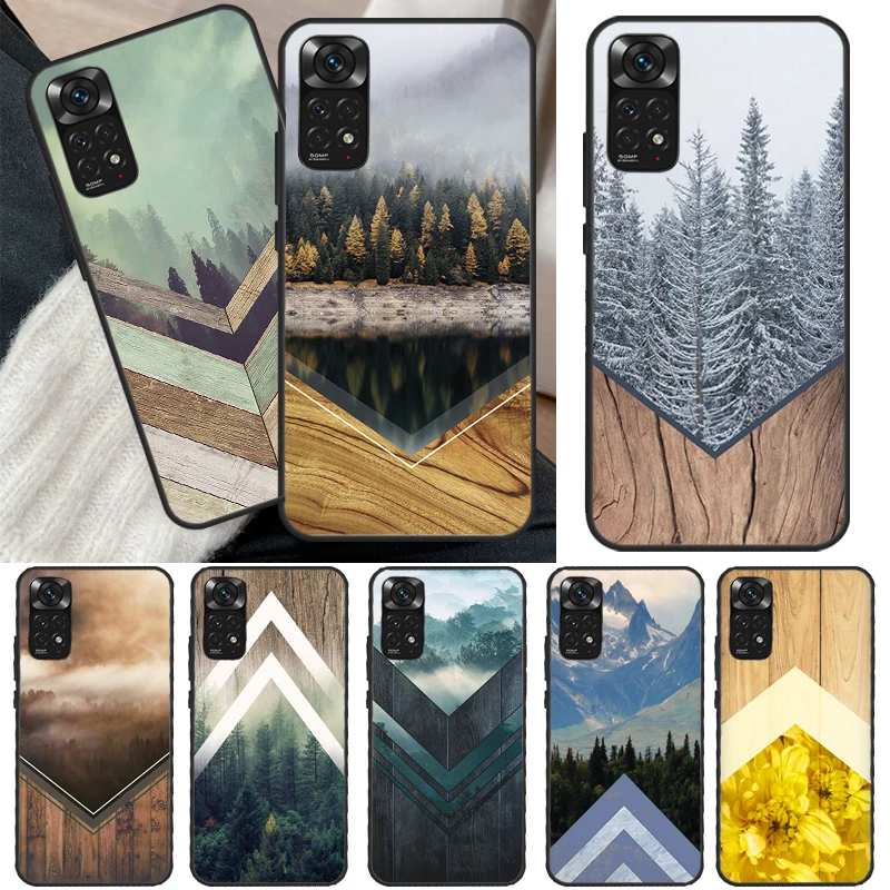 Forest Geometry Wood Nature Case For Xiaomi Redmi Note 10 8 9 11 Pro 8T 9S 10S 11S Redmi 10C 9C 9A 9T K50 K40 Gaming