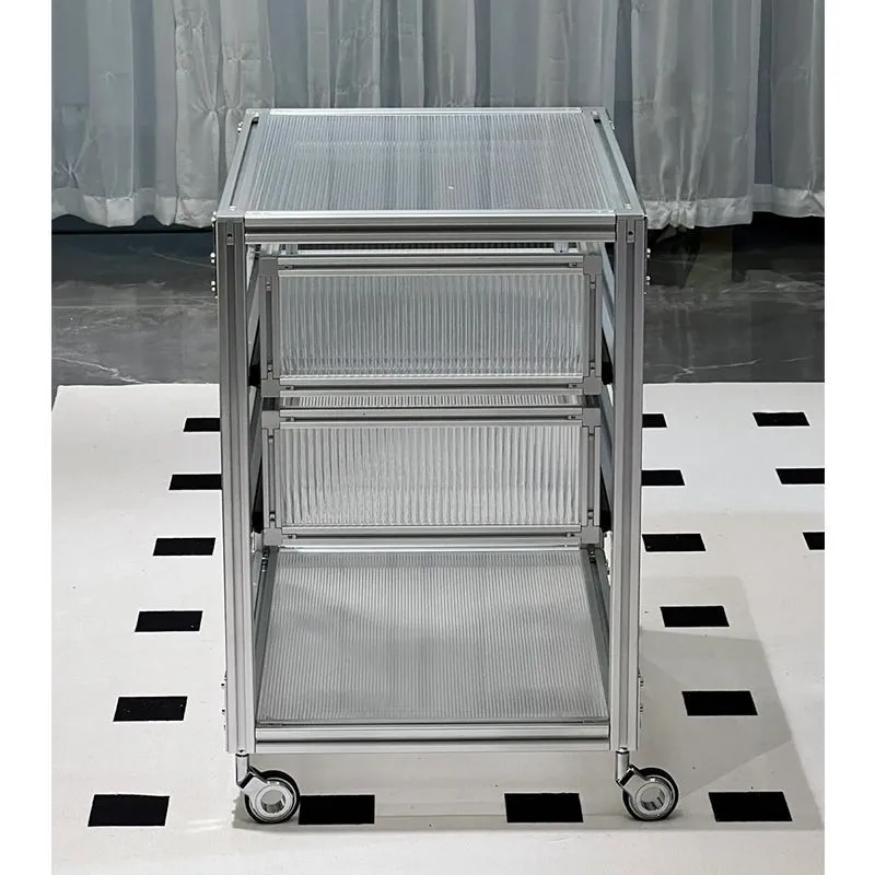 Simple And Modern Aluminum Profile Filing Cabinet Home Study Mobile Push Cart With Drawers Bedside Cabinet
