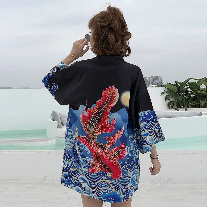 Chinese-Style Retro Improved Hanfu New Chinese-Style Cardigan Feather Jacket Summer Kimono Yukata Nightgown Sun Protection Clothing