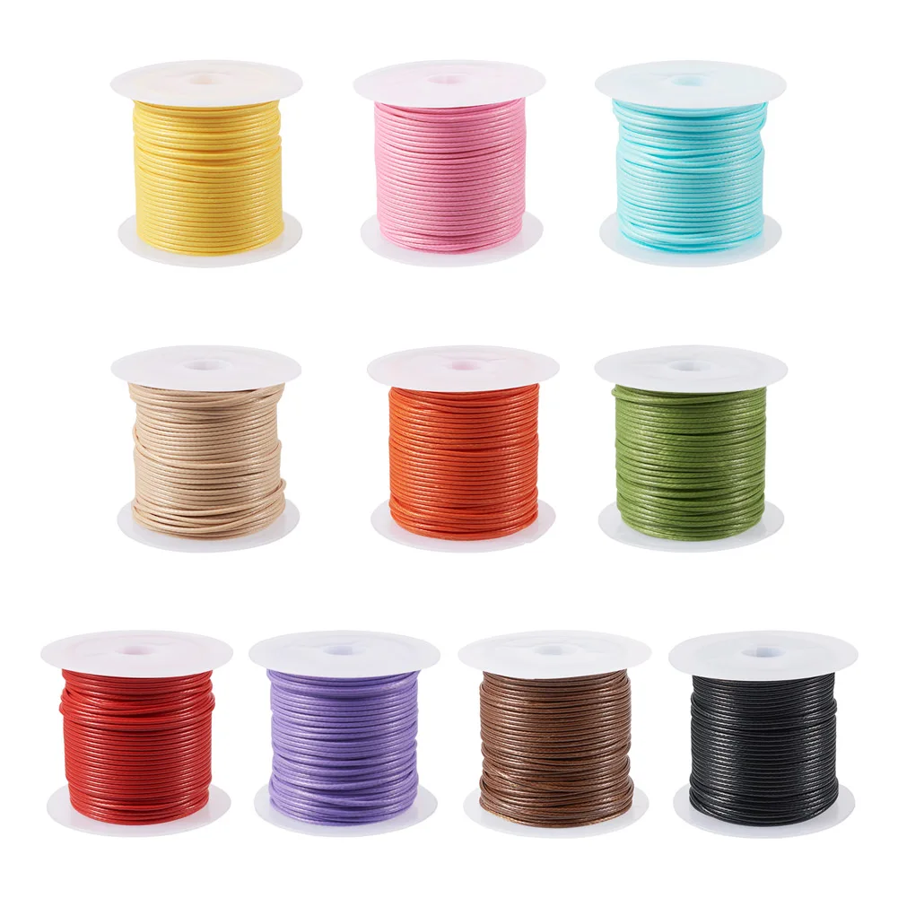 

10 Rolls 1mm Waxed Polyester Cords Round Mixed Color Macrame Ropes String DIY Necklace Bracelets Rope For Jewelry Making Craft