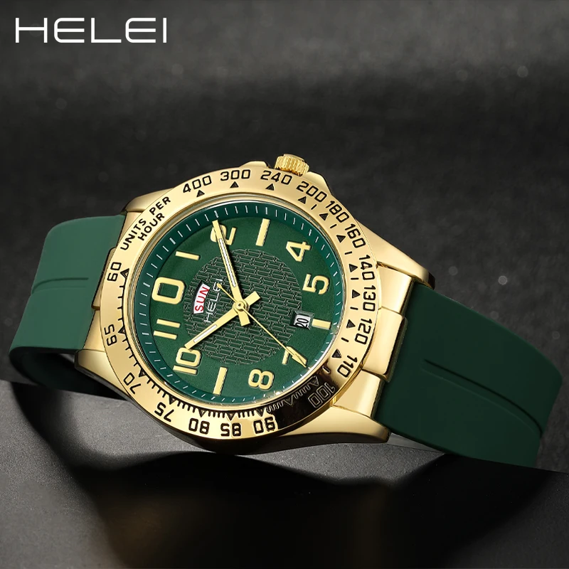HELEI Hot Model 2024 Helmsman Series Atmospheric Hundred Multifunction Quartz Movement Men's Quartz Watch Men's Watches