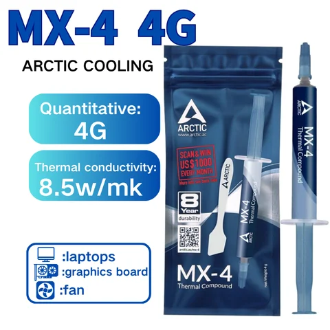 MX4 Thermal Paste Processor MX-4 4g 8.5W/M-k For CPU GPU Printer HeatSink Cooling Cooler Thermal Grease Compound Silicone