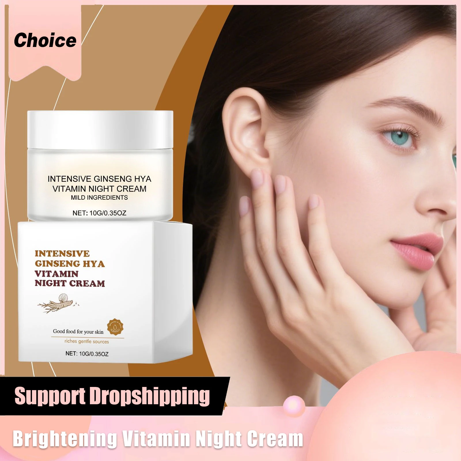 كريم فيتامين الليل المشرق يزيد من مرونة البشرة ويحسن بلادة التحكم في زيت البشرة وغسول الوجه المرطب العميق