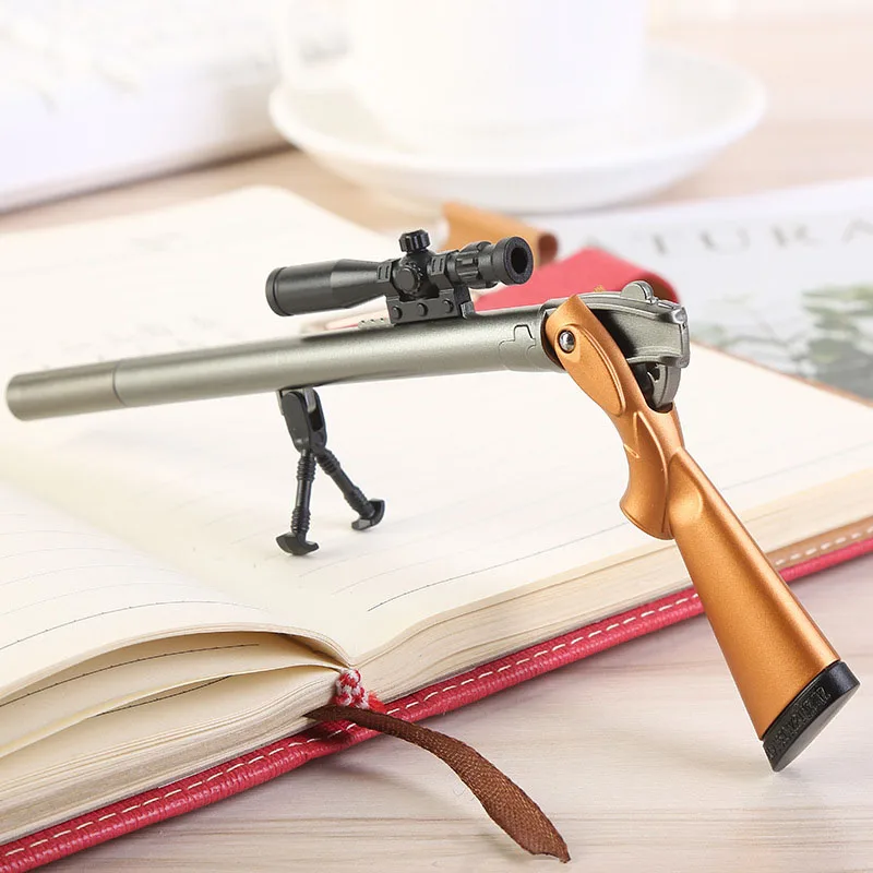 Children's rifle gun shaped gel pen, weapon creative plastic pen, gifts, Korean toys, school supplies, 0.5mm,stationery,1 piece.