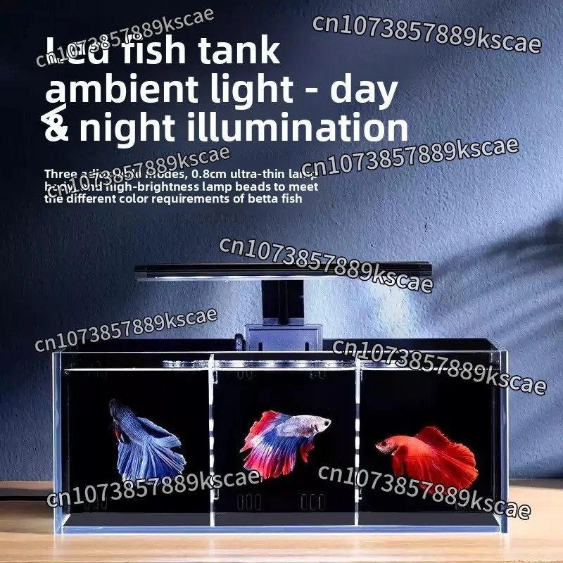 Multi-format Modular Partition Aquarium System Self-cleaning Glass Fish Tank Built-in Filter Small Ecological Water Change