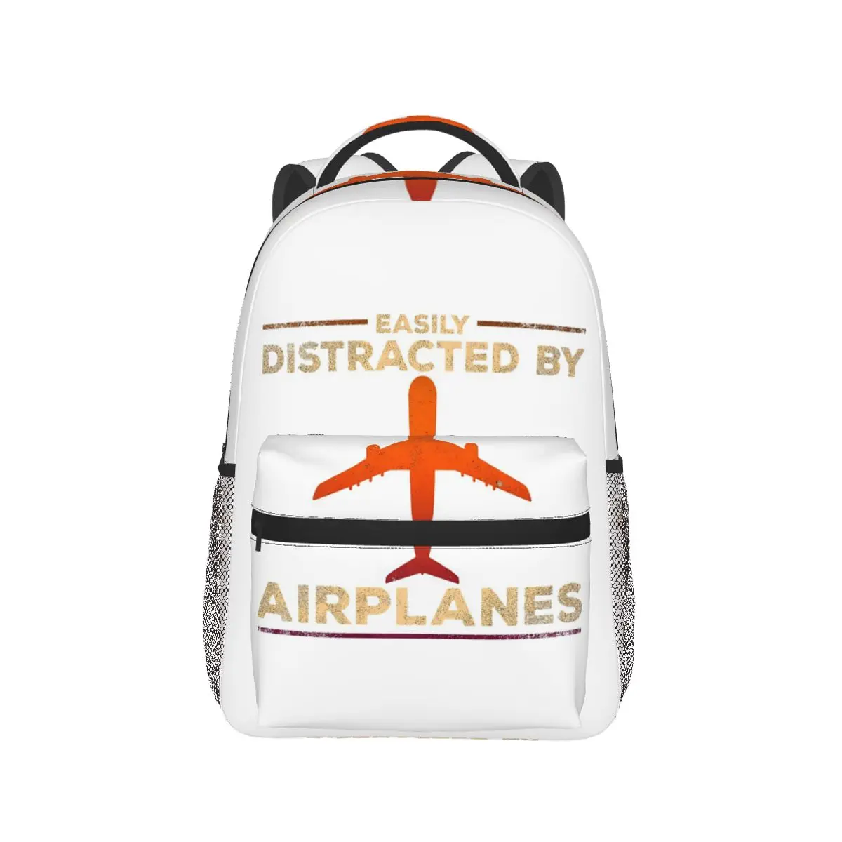 Easily Distracted By Airplanes Student Backpack School Bag Hiking Travel Daypack for Men Women Fashion Bookbag Shoulder Bags