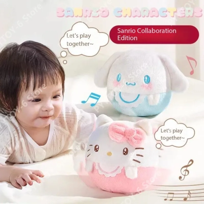 

Музыкальный прыгающий мяч Sanrio: игрушка Hello Kitty, плюшевая кукла Cinnamoroll, поющая и говорящая, со съемными элементами, подарки на день рождения