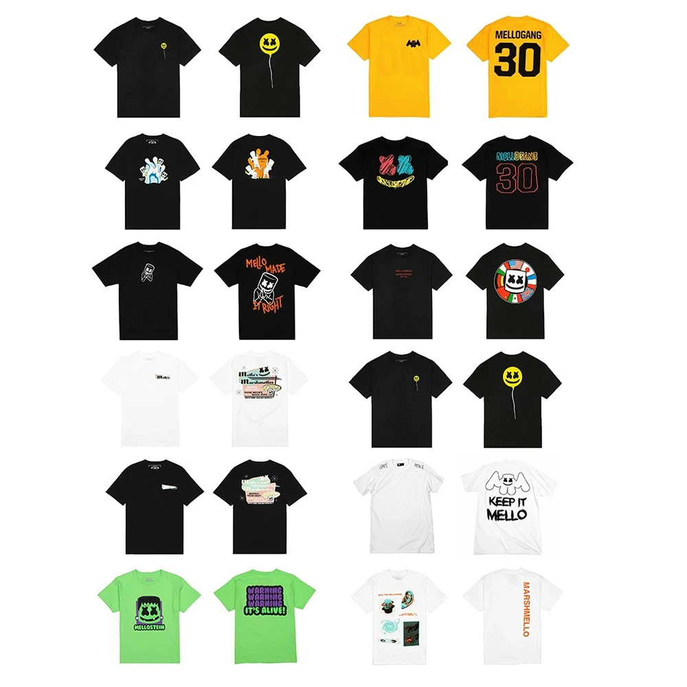 Футболка Marshmello EDM, одежда для фестиваля электронной музыки, Топ 100, футболка диджея периферийного бренда, хлопковый топ Футболка Marshmello EDM, одежда для фестиваля электронной музыки, Топ 100, футболка диджея периферийного бренда, хлопковый топ