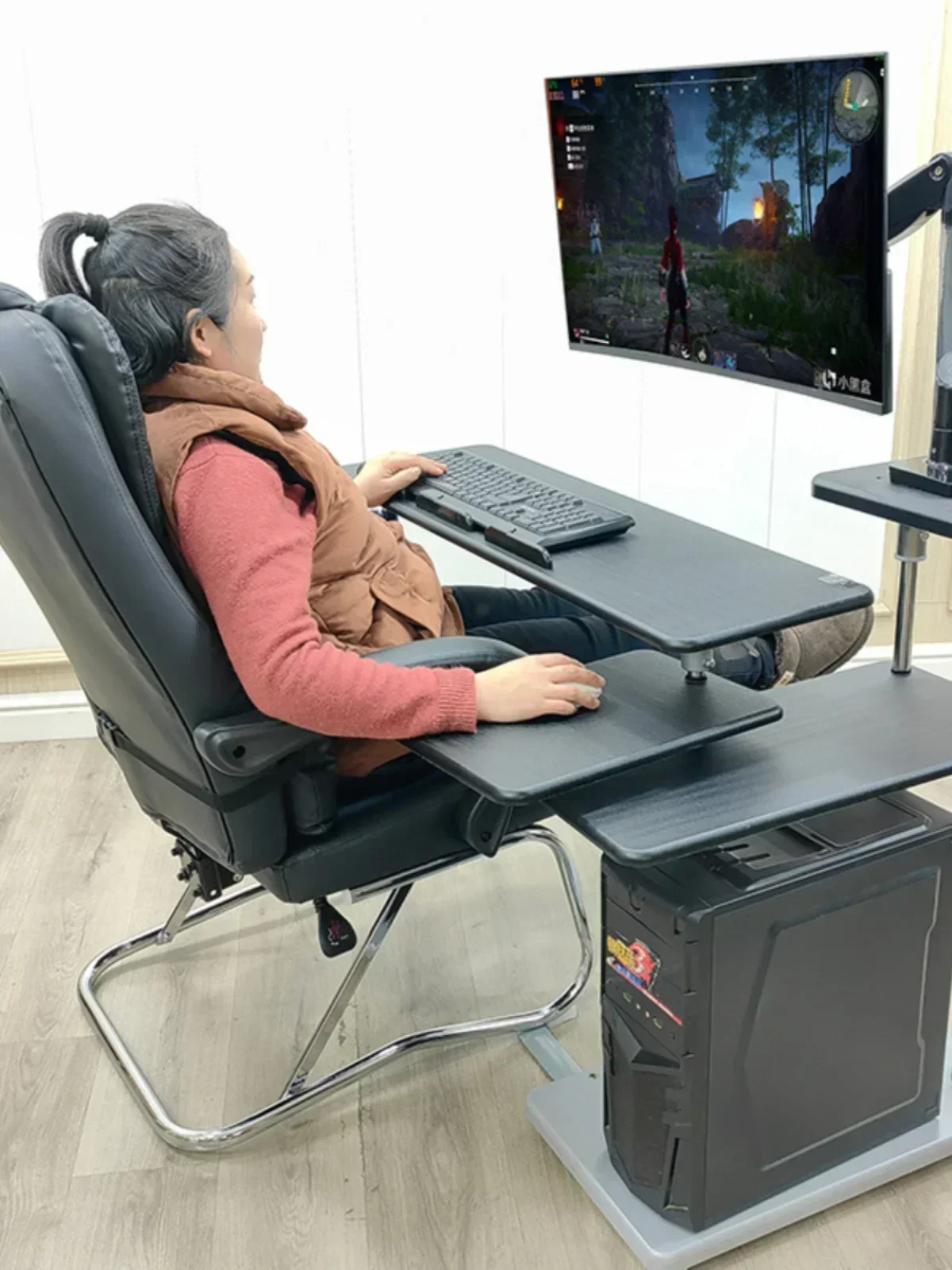 Desktop Game Tables Sitting Cabin First Class Space Capsule Suspension Bracket Computer Desk Mobile Lifting  Lazy Table Hot sale