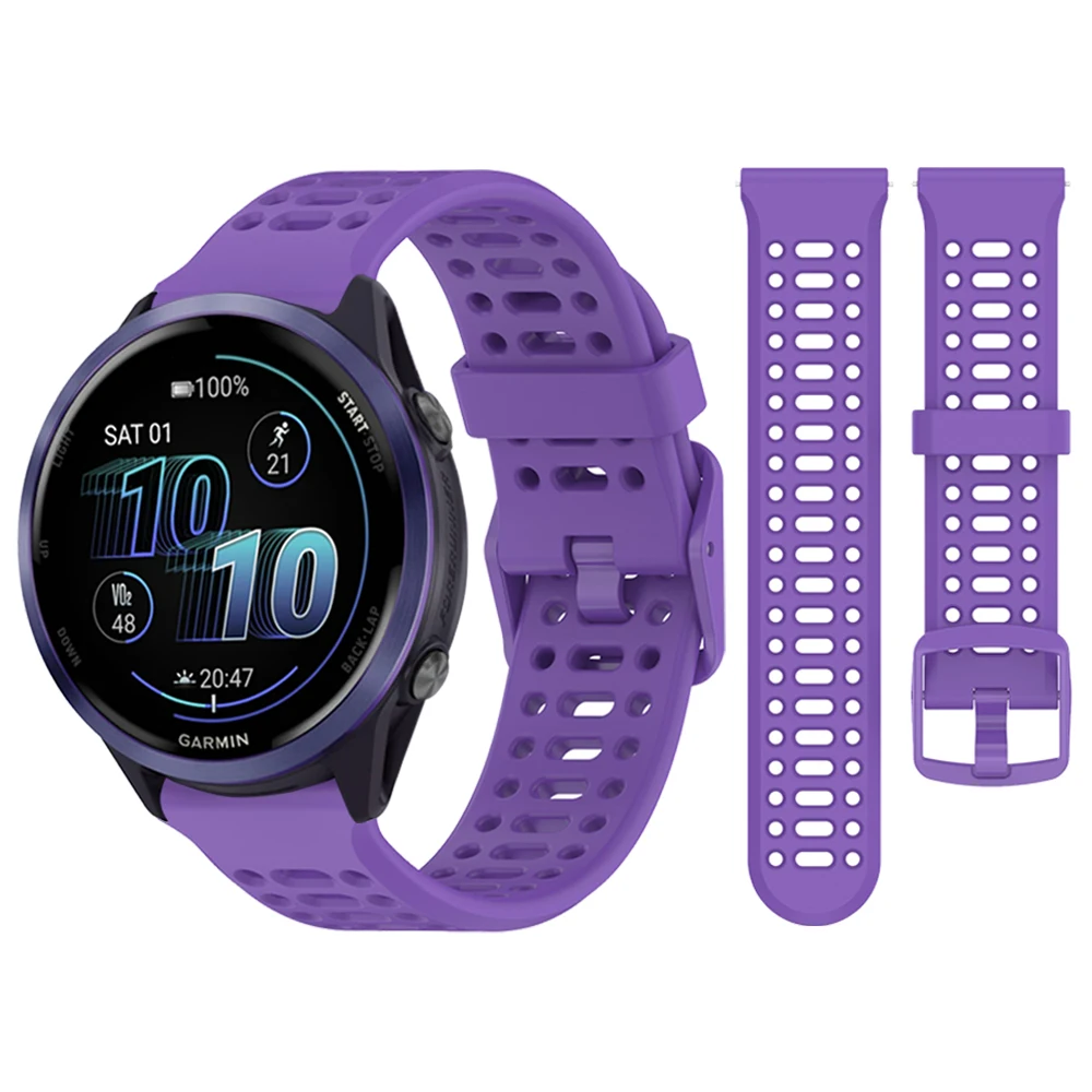 Pulseira de Silicone 22mm 20mm para Garmin Forerunner 570 265 165 255/645 Music, Active 6 5/Vivoactive 3/Venu4 3