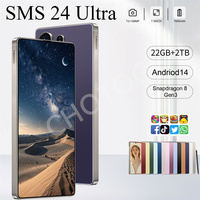 2025 SMS 24 Ultra Original Mobile Phones 7800mAh 4G 5G Dual SIM Cellphones 7.3'' Cell Phone Android 14 Global Version Smartphone