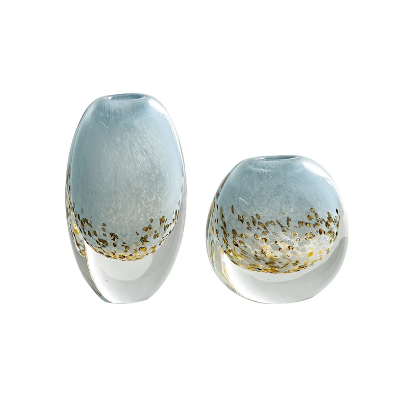 

Light luxury modern colored glass vase high-grade hydroponic flower arrangement art flower ware dining table decoration jewelry