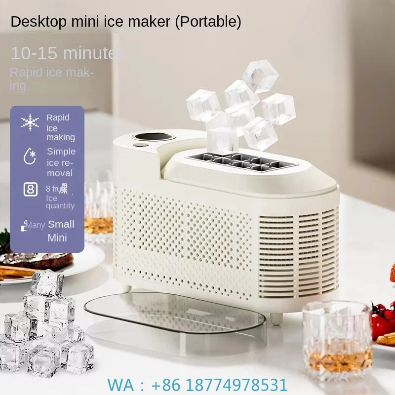 Desktop Small USB Plastic Ice Forming Station, Mini Automatic Cube Ice Production for Office Dorm