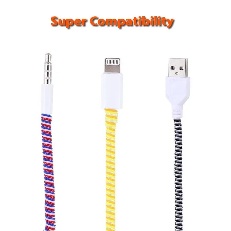 【Fast Delivery】0.6M/60CM Spiral Cord Cable Protector Charger Protector Cable Winder For Charging Cable/Earphone Wire