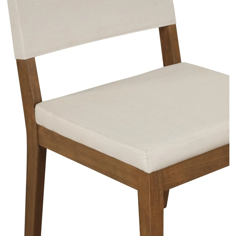 Linus Moderner Polsterstuhl, 4er-Set, Hellgrau/Dunkelbraun