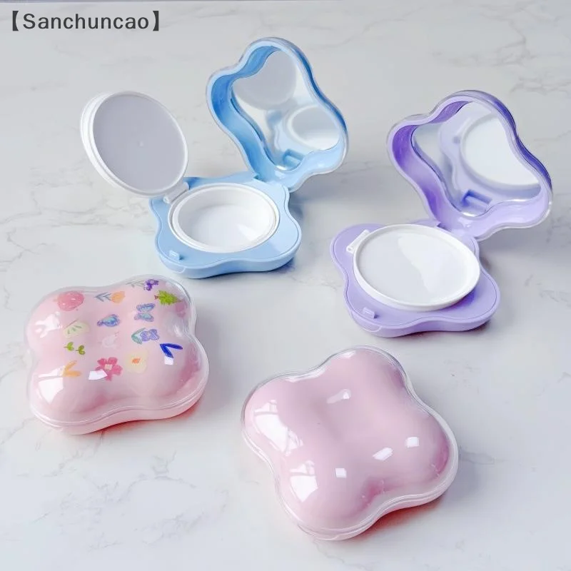 〔San〕15g Empty Flip Cushion Box Powder Box Portable Cosmetic Makeup Case BB Cream /Foundation/ Blusher Container With Mirror