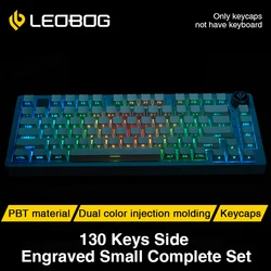 LEOBOG PBT Keycaps 130 teclas grabadas lateralmente Material duradero Tapa de llave con perfil de cereza