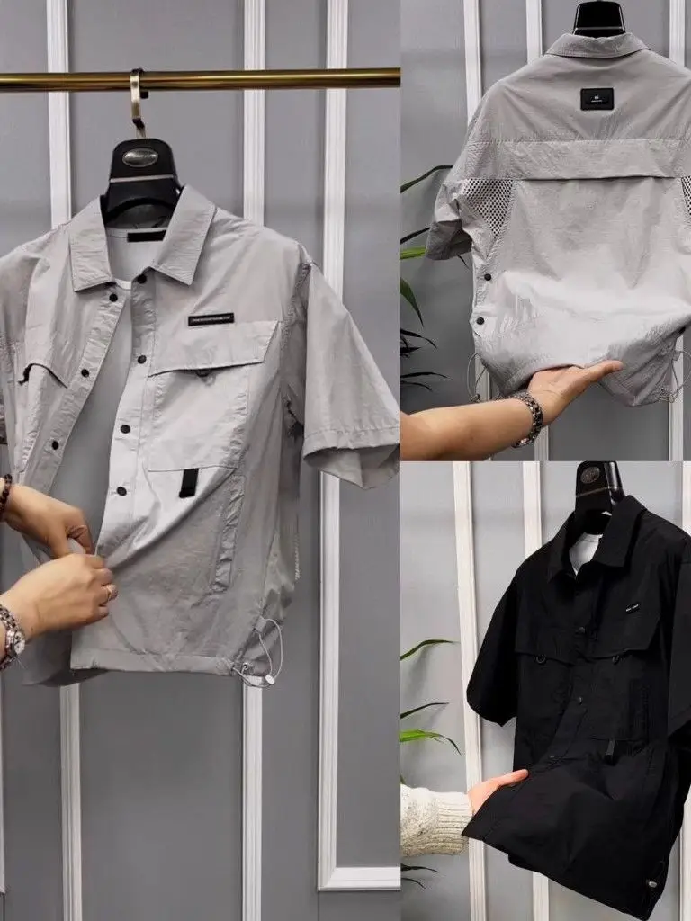 

Мужская футболка свободного кроя с коротким рукавом, летняя новинка, в рабочем стиле, с оригинальным дизайном, дышащая, охлаждающая, универсальная, повседневная.