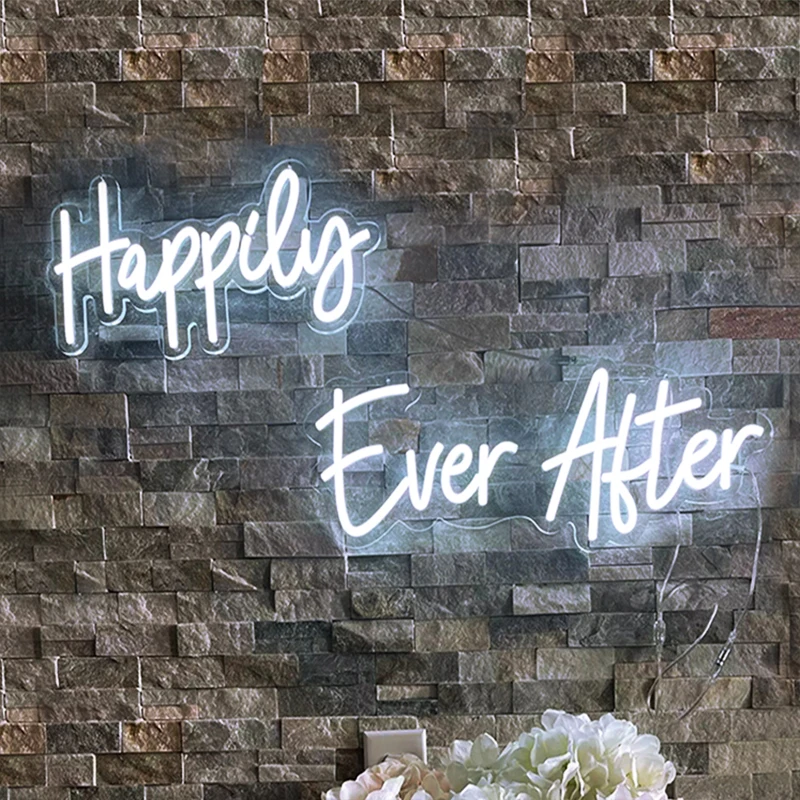 DECO Custom Led Neon Sign for Happily Ever After Flexible Neon Light Sign Wedding Birthday Party Decoration Lights