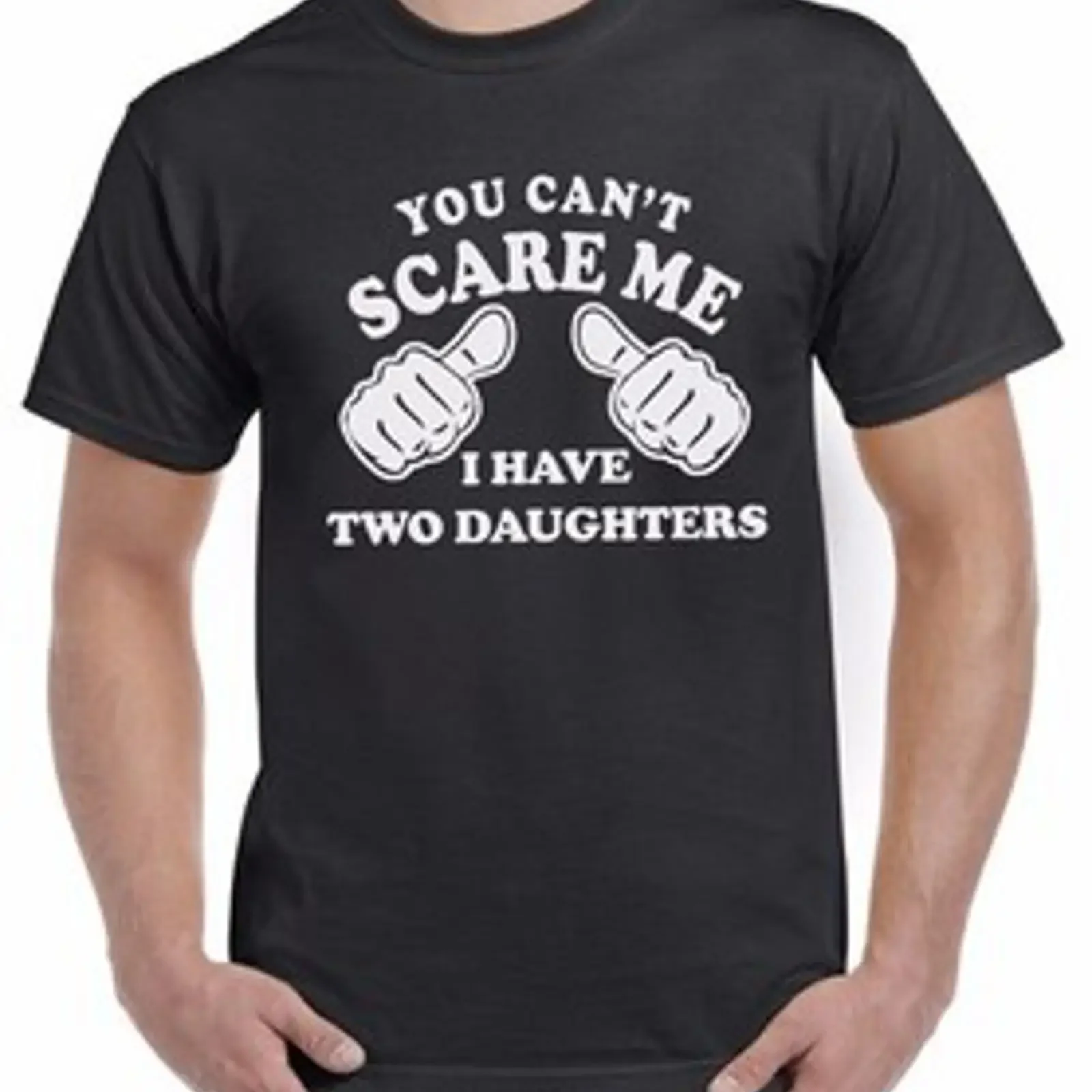 Lustiges T Shirt You Can't Scare Me I Have Two Daughters Vatertag Väter Oberteil vintage Washed Soft Slightly Comfortable homme