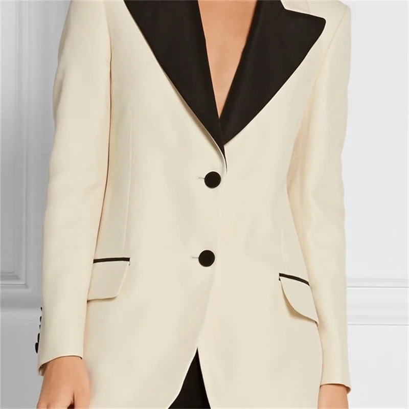 Women Suit 1 Piece Blazer Black Lapel Jacket Formal Office Lady Single Breasted Spring Party Coat Prom Outfit Work Wear