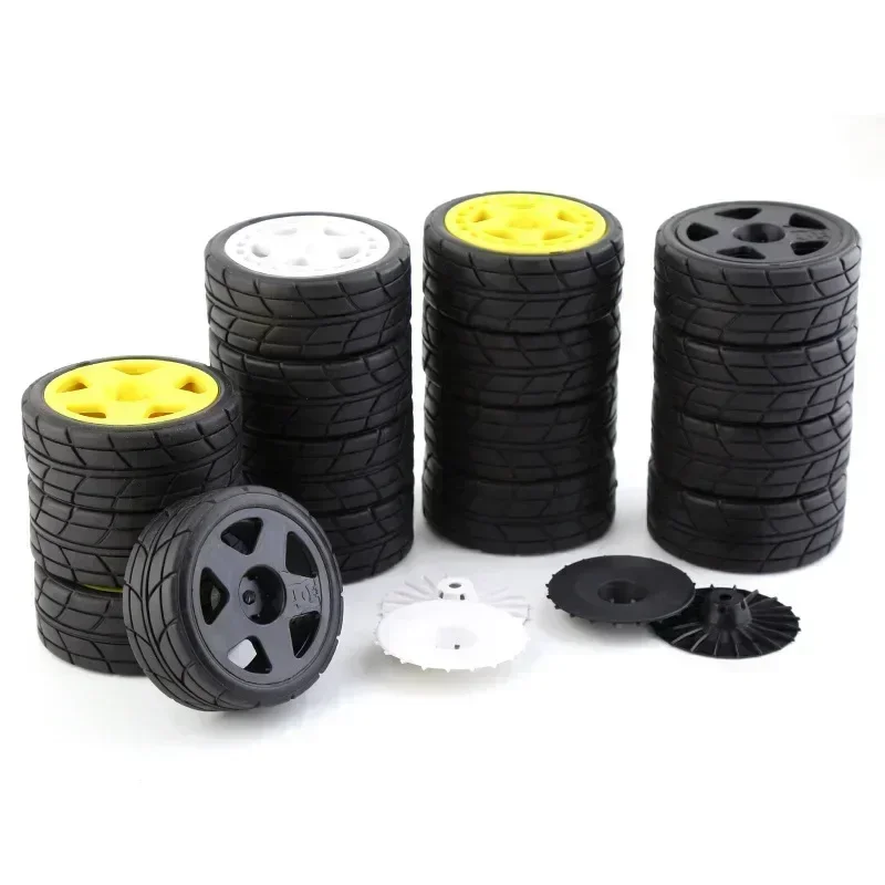 

4Pcs Rubber Tire Wheel Tyre For Tamiya TT01 TT01E TT02 TT02B XV01 TA06 PTG-2 1/10 RC Car Upgrades Parts Accessories