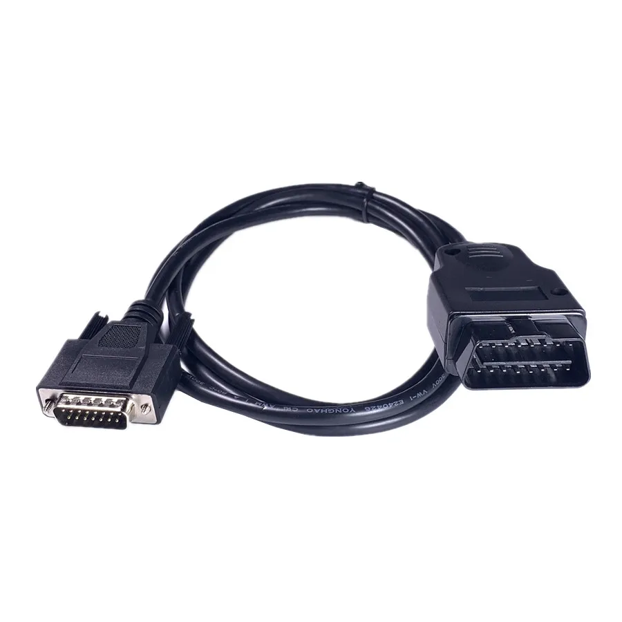 For Car DB15 Male Cable 100cm OBD 2 OBD2 Male To DB15 Male + DB9 Connector OBD2 RS232 9pin Cable Diagnostic Interface