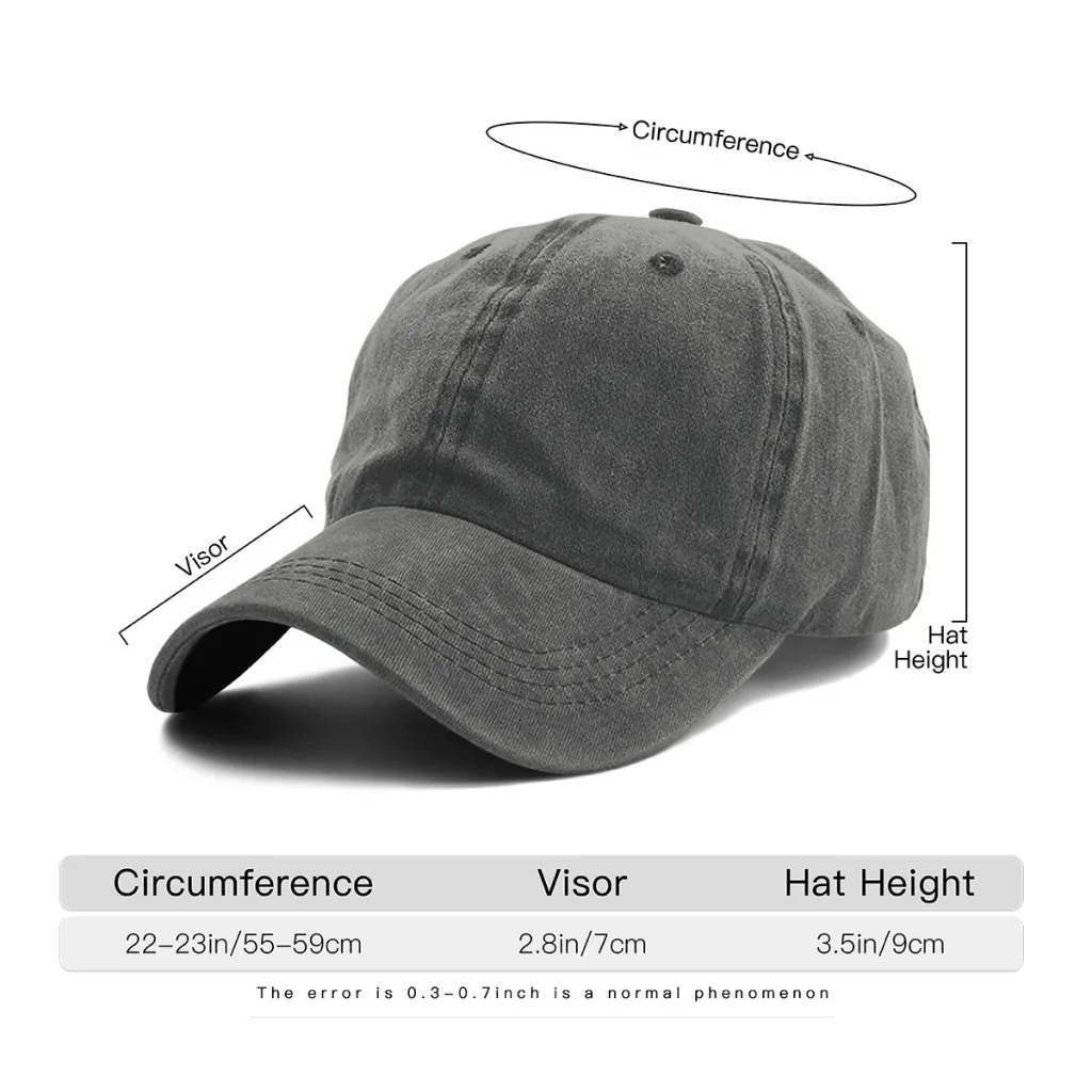 Human Unisex Washed Cotton Cap Mountain Baseball Cap Adjustable Casual Outdoor Streetwear Sports Hat