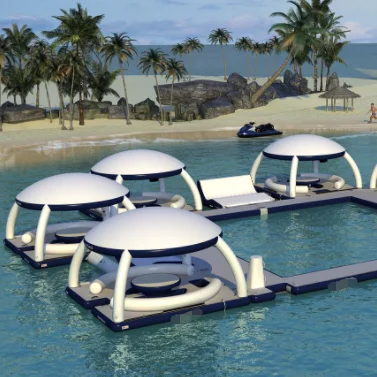 

Drop Stitch Inflatable Floating Dock Water Swimming Sea Platform For Lake With Tent