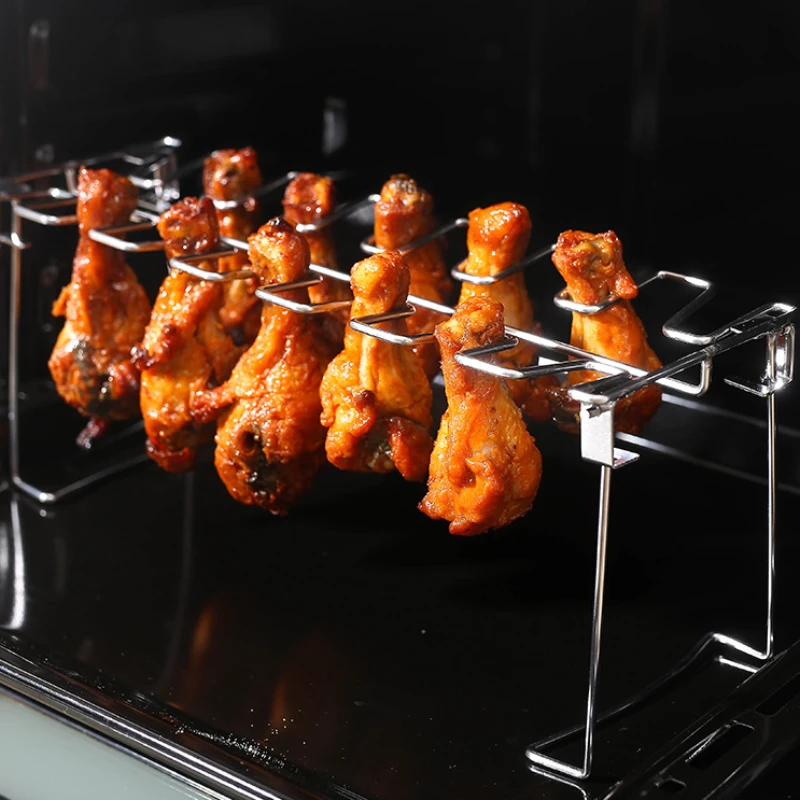 Stainless Steel Folding Chicken Leg Rack, Simple Household Portable Barbecue Kit, High Temperature Resistance, BBQ Kit