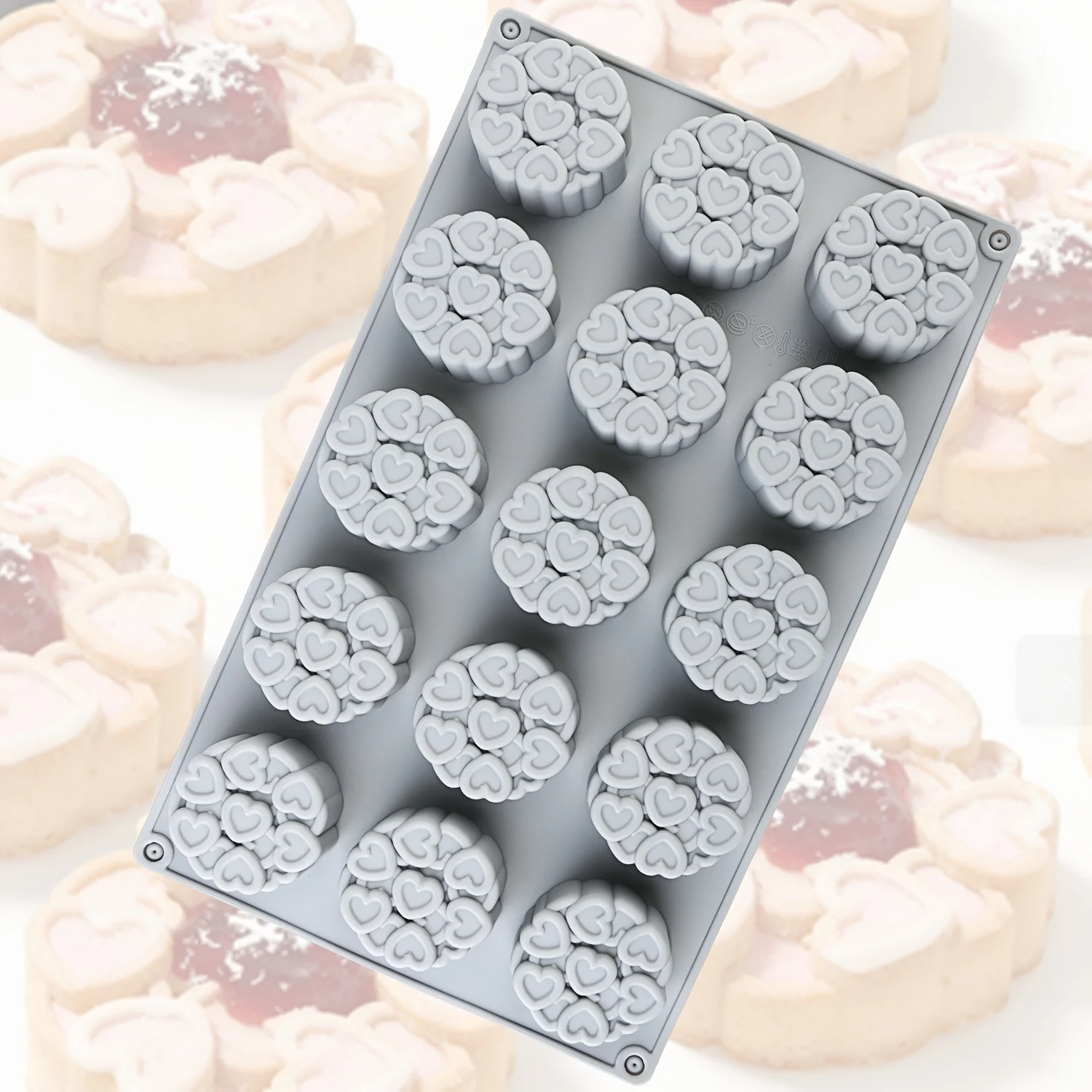 Forma de Silicone para Mousse, Pequena Forma de Coração para Bolo e Sobremesas, Utensílio de Confeitaria, Pode Ser Usada para Fazer Biscoitos de Chocolate, Mousse, Pudim, Sorvete de Frutas, Etc.