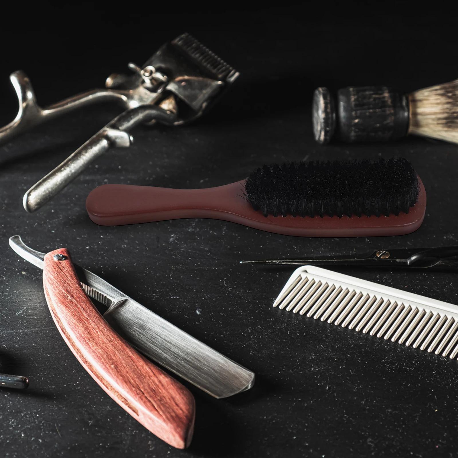 Bristle Boar Brush Hair Beard Combs for Curly Hairbrush Solid Wood Travel