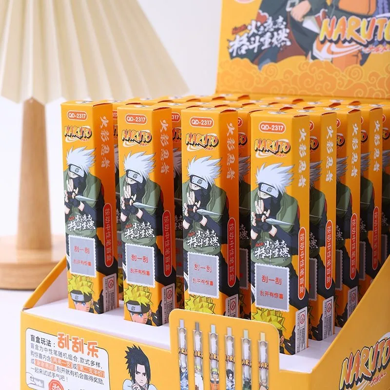 Naruto New Press Pen for School Students, Quick Drying Neutral Pen 0.5mm Anime Vortex Naruto Sasuke Kakashi Sakura Surprise Gift