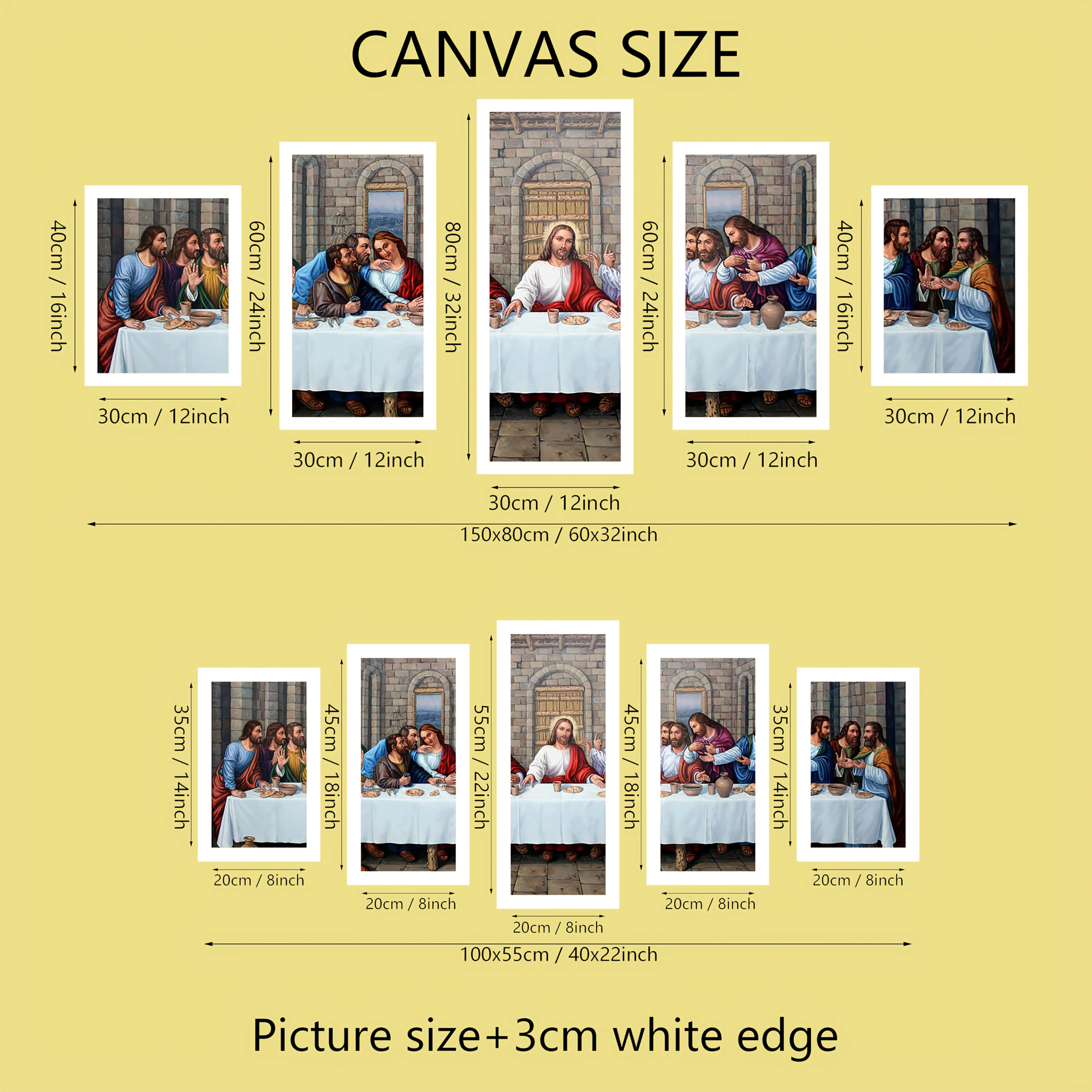 5 قطع خمر يسوع المسيح "العشاء الأخير" قماش الفن يطبع، ديكور جدار ديني لغرفة النوم، غرفة المعيشة، المكتب، Framele #3