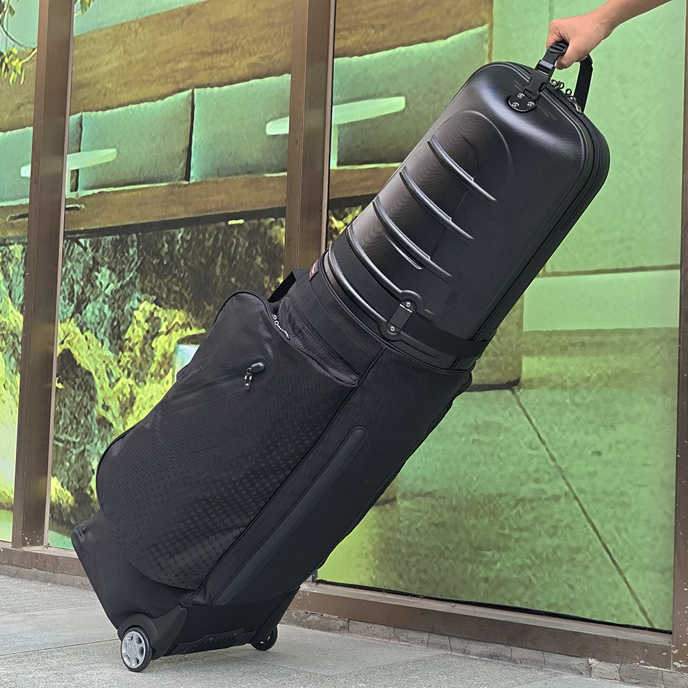 Golf-Reisetasche mit ABS-Hartschale, Glatten Rädern, Faltbarem Design, Großem Stauraum, Nylon-Material, für Stand- und Standard-Golfschläger – Detail 11