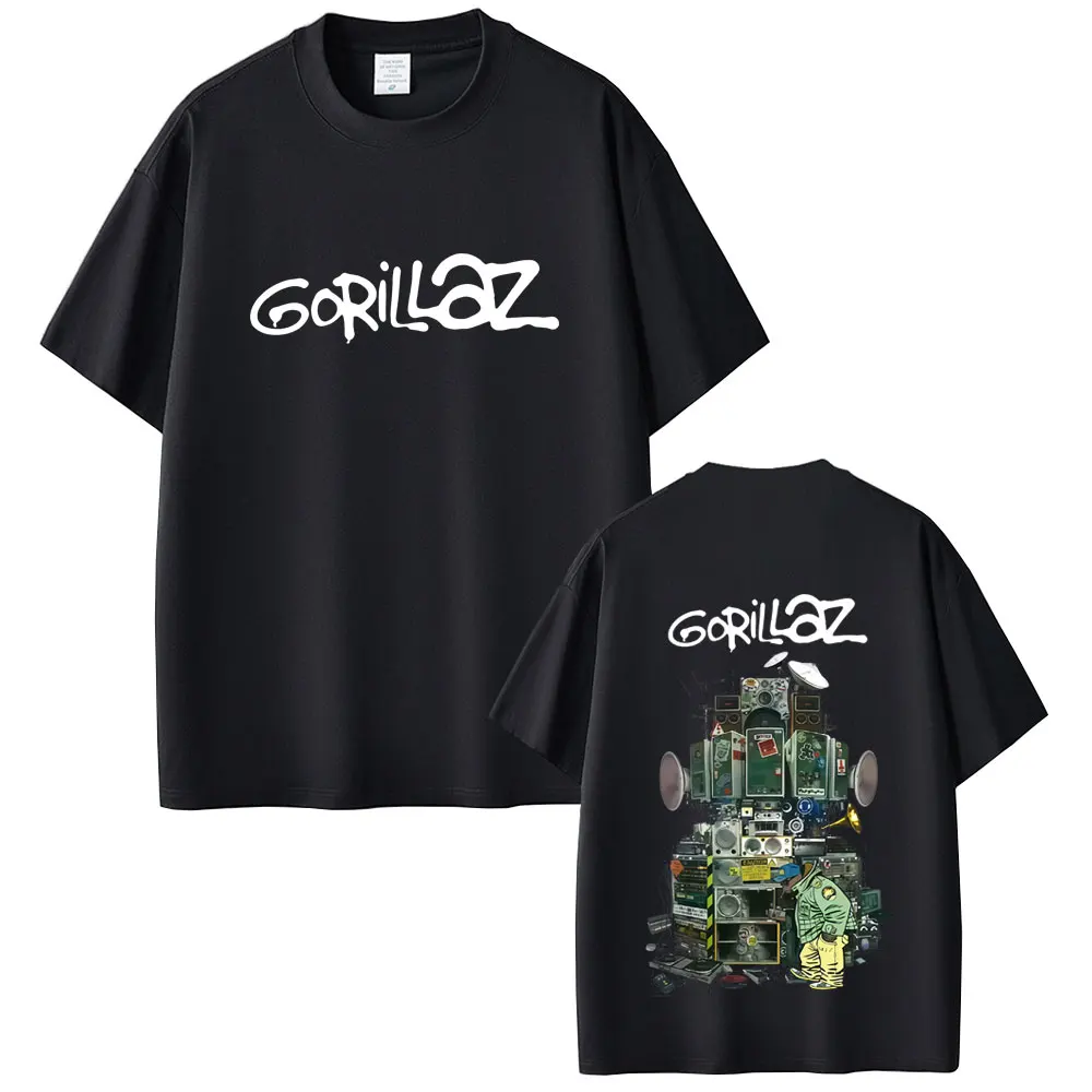 

Gorillaz Graphic Print T-shirt Men Women Hip Hop Rock Fashion Pop Music Streetwear Men's Casual High Quality Soft Cotton Tshirt