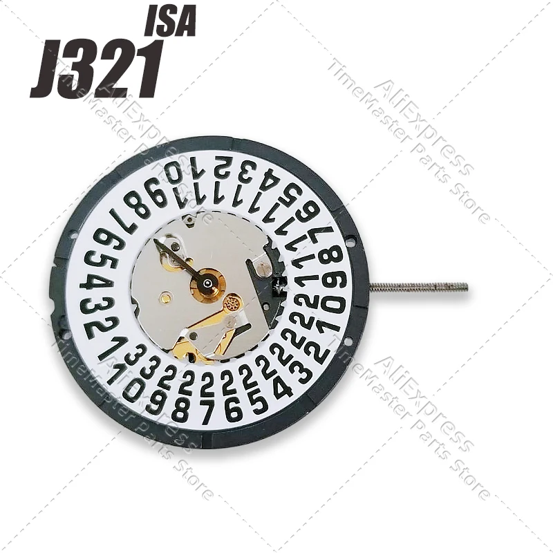 ISA J321/103 movimiento de cuarzo 3 manecillas fecha piezas de reloj reparación accesorios reemplazo