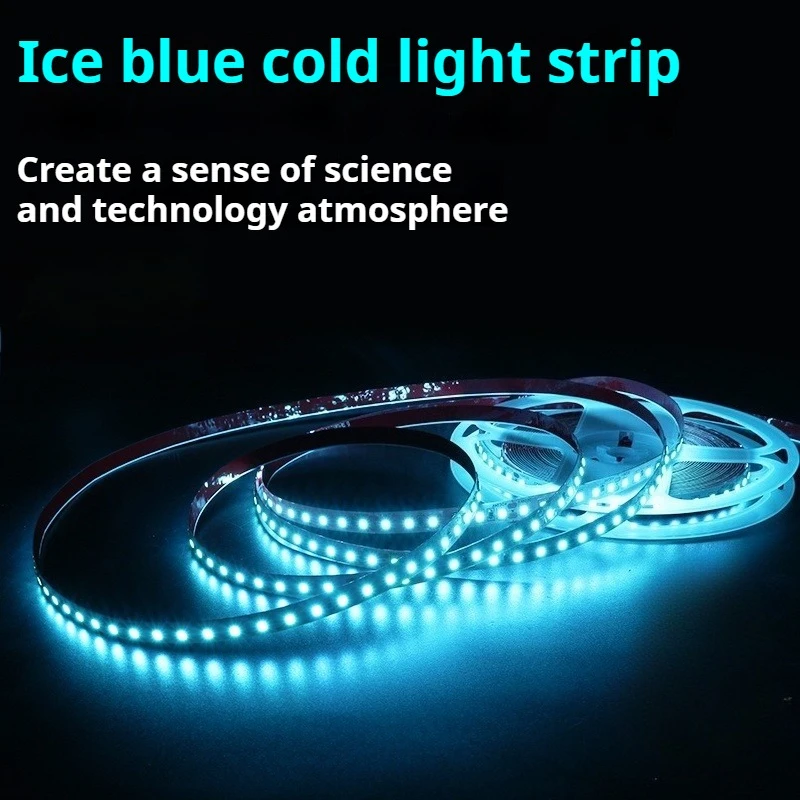 Ice Blue cold light Sky Blue 2835 self-adhesive technology atmosphere e-sports 24V low voltage high light LED soft light strip