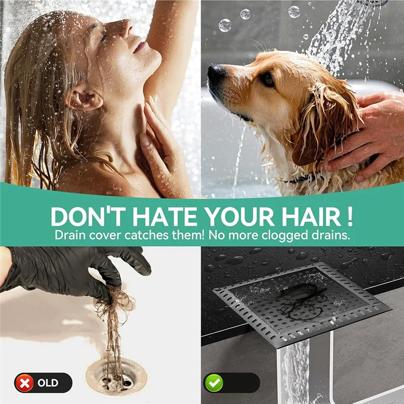 

ABKP-слив для слива волос для раковины в ванной комнате, нержавеющая сталь 4,8 дюйма и силиконовые крышки для слива душа, подходящие для сливов, 2 шт.