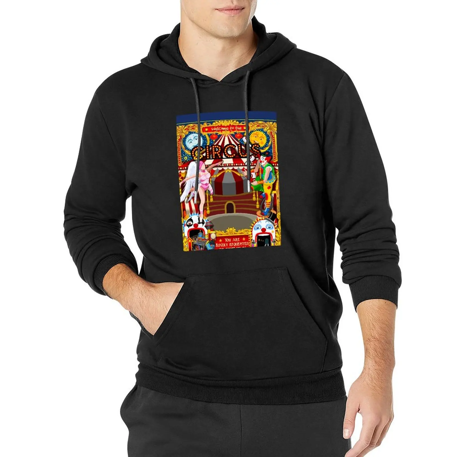 

Carnival Circus Amusement Family Theme Park Illustration Pullover Hoodie men wear men clothes pullover hoodies