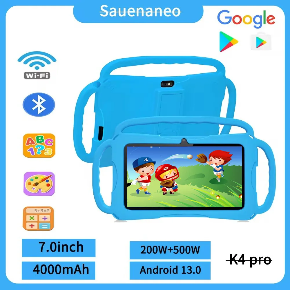 Sauenaneo Original Mini Android Tablet 4GB RAM 64GB ROM Wbudowane gry dla dzieci Android 13.0 5G WIFI Podwójny aparat